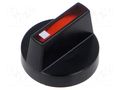Knob; Actuator colour: red; plastic; Ø18mm; Body: black EAO 52-928.20