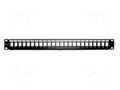 Patch panel; black; Number of ports: 24; RJ45 socket x24; RACK QOLTEC QOLTEC-54479