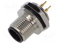 Connector: M12; socket; male; 4A; 250V; PIN: 4; IP67; straight; THT LUTRONIC 1230-04-T9CP