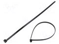 Cable tie; L: 387mm; W: 7.6mm; black; polyamide; 535N; Ømax: 105mm HELLERMANNTYTON T120R-PA66UV-BK