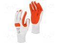 Protective gloves; Size: 10; red-white; cotton,latex,polyester LAHTI PRO LAHTI-L210910K