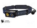 Torch: LED headtorch; waterproof; 8h; 1000lm; IP54 NightSearcher NSHTLIGHTWAVE1000R