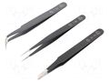 Tweezers-set; universal; ESD; 3pcs. PIERGIACOMI PG-K3-T1D