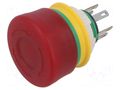 Switch: emergency stop; 16mm; Stabl.pos: 2; NC x2; white; yes; IP65 IDEC XA1E-LV3SG02Q4WR