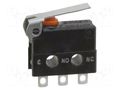 Microswitch SNAP ACTION; 0.1A/30VDC; with short lever; SPDT OMRON Electronic Components D2JW-01K1A1-MD