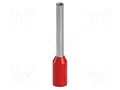 Tip: bootlace ferrule; insulated; copper; 1mm2; Bit len: 12mm; red PHOENIX CONTACT AI1-12RD