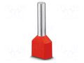 Tip: bootlace ferrule; insulated,double; copper; 1mm2; tinned PHOENIX CONTACT AI-TWIN2X1-12RD