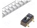 Switch: slide; Pos: 2; SPDT; 0.1A/6VDC; ON-ON; SMT; Leads: Gull Wing Nidec Copal Electronics CJS-1200TB1