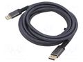 Cable; DisplayPort plug,both sides; textile; Len: 2m; black-grey Goobay GOOBAY-75685