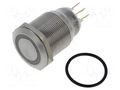 Switch: vandal resistant; Pos: 2; SPDT; 3A/220VAC; 5A/24VDC; IP65 ONPOW GQ22-L-11ZEJW12VS