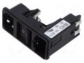 Male; snap-in; plug; 250V; 10A; Type: C14 (E); Des: on/off switch SCHURTER KD14.4101.105