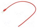 Cable with crimped terminals; H05V-K; 1mm2; red; 250mm; fork CHEVAL M4WI-100RD025
