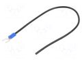 Cable with crimped terminals; H07V-K; 2.5mm2; black; 250mm; fork CHEVAL M5WI-250BK025