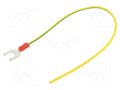 Cable with crimped terminals; H05V-K; 0.75mm2; yellow-green CHEVAL M6WI-075YG025