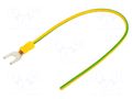Cable with crimped terminals; H07V-K; 4mm2; yellow-green; 250mm CHEVAL M6WI-400YG025