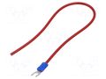 Cable with crimped terminals; H07V-K; 1.5mm2; red; 250mm; fork CHEVAL M4WI-150RD025