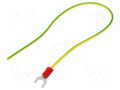Cable with crimped terminals; H05V-K; 0.75mm2; yellow-green CHEVAL M5WI-075YG025