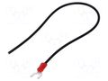 Cable with crimped terminals; H05V-K; 1mm2; black; 250mm; fork CHEVAL M5WI-100BK025