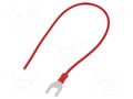 Cable with crimped terminals; H05V-K; 1mm2; red; 250mm; fork CHEVAL M6WI-100RD025