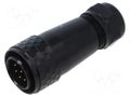 Connector: circular; plug; male; PIN: 9; IP67; SA20; 8÷12mm; 5A; 500V WEIPU SA2010/P9IB