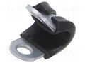 Fixing clamp; ØBundle : 5mm; W: 15mm; steel; Cover material: EPDM KALE CC-D1-05X15-W1EPDM