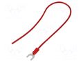 Cable with crimped terminals; H05V-K; 0.75mm2; red; 250mm; fork CHEVAL M5WI-075RD025