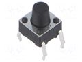 Microswitch TACT; SPST; Pos: 2; 0.05A/12VDC; THT; 2.45N; 6x6x3.5mm CONNFLY TACT4101-13250-A