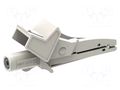 Crocodile clip; 10A; white; Grip capac: max.22mm; Socket size: 4mm ELECTRO-PJP PJP5004/LM-IEC-BC