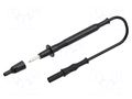 Test lead; 12A; probe tip,banana plug 4mm; Len: 1m; black; Ø: 4mm ELECTRO-PJP PJP4310-D4-100N