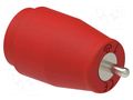 Connector: 4mm banana; socket; 25A; red; nickel plated; insulated ELECTRO-PJP PJP3223/PCB-R
