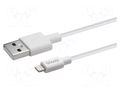 Cable; Apple Lightning plug,USB A plug; 1m; white; 480Mbps; 2.4A SAVIO SAVKABELCL-192