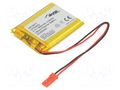 Re-battery: Li-Po; 3.7V; 1850mAh; cables,JST SYP-02T-1 socket AKYGA BATTERY AKY-LP704452