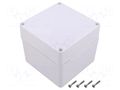 Enclosure: multipurpose; X: 105mm; Y: 105mm; Z: 90mm; ZP; ASA; white KRADEX ZP10510590SBASA