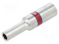 Socket; 6-angles,inch,socket spanner; HEX 3/16"; 1/4"; 50mm; long KING TONY KT-223506S