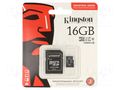 Memory card; industrial; microSDHC,microSDXC; R: 100MB/s; 16GB KINGSTON TECHNOLOGY SDCIT2/16GB