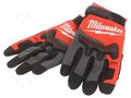 Protective gloves; Size: 9; black-red; artificial leather Milwaukee MW-4932498488