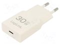 Power supply: switching; mains,plug-in; 3A; 30W; Out: USB C; white LOGILINK PA0347