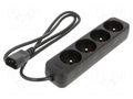 Extension lead; 3x1mm2; Sockets: 4; rubber; black; 1m; 10A LANBERG PS0-04E-0100IEC-BK