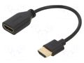 Cable; HDMI socket,HDMI plug; PVC; HDMI 2.0; 0.1m; black; Core: Cu GOOBAY GOOBAY-64824