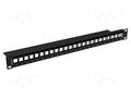 Patch panel; black; Number of ports: 24; Standard: 19"; rack 19" LANBERG PPKS-1024-B