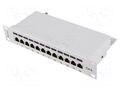 Patch panel; white; Number of ports: 12; Standard: 10"; Cat: 6; RACK LANBERG PPF6-9012-S
