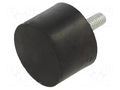 Vibroisolation foot; Ø: 40mm; Thread len: 23mm; steel; H: 28mm ELESA+GANTER EG-415435