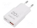 Power supply: switching; mains,plug-in; 3A; 20W; Out: USB,USB C LOGILINK PA0346