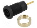 Connector: 4mm banana; socket; 1kV; 24A; black; gold-plated; 36mm HIRSCHMANN T&M SEB2630S1.9SW