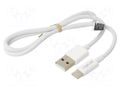 Cable; USB 2.0; USB A plug,USB C plug; 500mm; white; 480Mbps; 60W LOGILINK CU0320