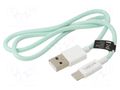 Cable; USB 2.0; USB A plug,USB C plug; 500mm; green; 480Mbps; 60W LOGILINK CU0326