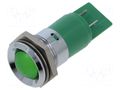 Indicator: LED; conical; green; 24VDC; 24VAC; Ø22mm; IP67; ØLED: 16mm CML INNOVATIVE TECHNOLOGIES 195A0351MUC