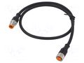 Cable: for sensors/automation; M12; PIN: 5; 0.6m; plug; 60VDC; 60VAC LUTRONIC 1210120005003-0.6M