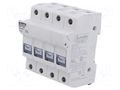 Fuse base; 10x38mm; for DIN rail mounting; 32A; 690VAC; Poles: 3+N LOVATO ELECTRIC FB01F3N