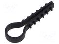 Holder; 100pcs; RoundDowel; Body: black; 12mm TIE10 TTDR12B